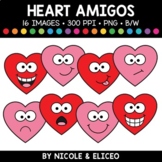 Valentine Heart Faces Amigos Clipart