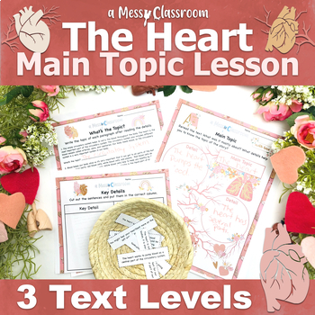 Preview of Heart Anatomy Nonfiction Text RI.2.2 Main Topic Lesson 2nd Grade Valentine's Day