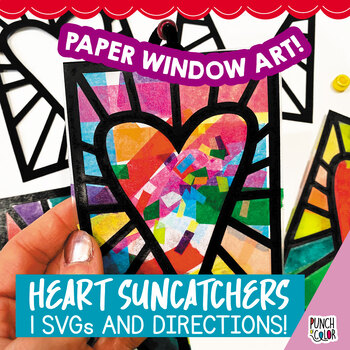 Preview of Heart Art Activity for Preschool | Valentine's Day Tissue Paper Craft SVG