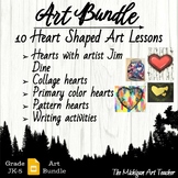 Heart Art Bundle - Visual Art Lessons - Valentine's Day Ac