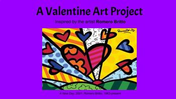 Preview of Heart Art Valentine Romero Britto