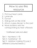Heart Beading Cards Numbers 1 - 10 and making 10