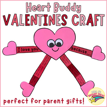 Preview of FREEBIE Heart Buddy Craft & Writing | February/Valentine's Day Parent Gift