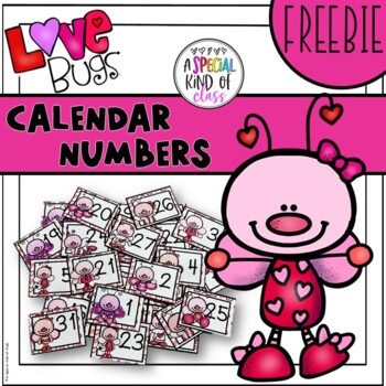 Preview of February Calendar Numbers: Valentine - FREEBIE