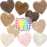 Heart Clipart Watercolor - Multicultural Skin Tone Color Clipart