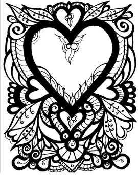 heart coloring page valentine's day mother's day father