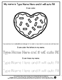 Heart Cookie - Name Tracing & Coloring Editable - #60CentF