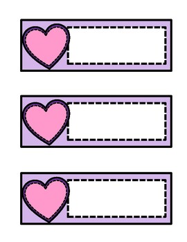 Hearts Name Labels