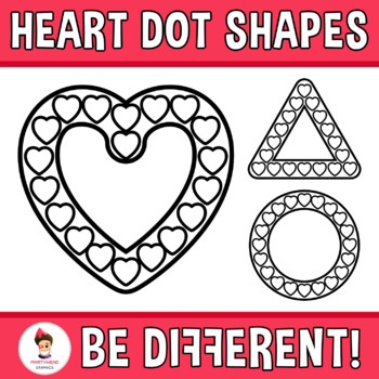 Preview of Heart Dot Markers Shapes Clipart Geometry Math 2D Bingo Dabbers