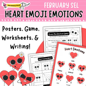 Preview of Heart Emoji Emotions February SEL Activities | Identify Expressions & Feelings!