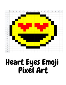 Preview of Heart Eyes Emoji Pixel Art
