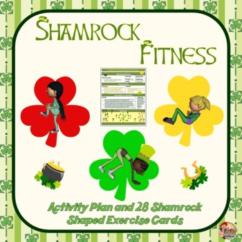 Preview of Shamrock Fitness- Activity Plan and 28 Shamrock-Shaped Exercise Cards