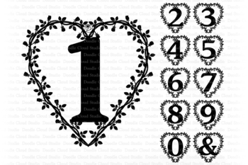 Download Heart Floral Numbers Svg Cut Files Birthday Numbers Floral Numbers Clipart