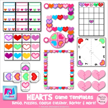 Preview of Heart Game Templates - Commercial & Personal Use
