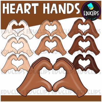 Preview of Heart Hands Clip Art Set {Educlips Clipart}
