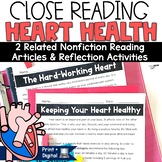 Heart Health Reading Passages and Comprehension Activities