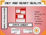 Heart Health Sheet - Nutrition & Science Lesson Filler - N