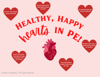Preview of Heart Healthy Bulletin Board, Physical Education Health Bulletin Board