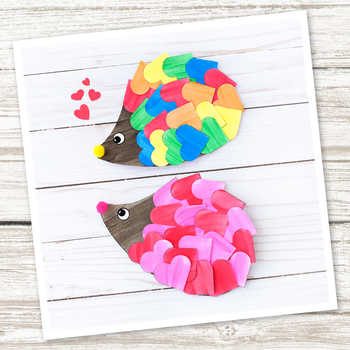 Preview of Heart Hedgehog Craft (Valentine's Day)
