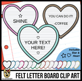 Heart Letter Boards Clip Art | White Felt | ADD YOUR OWN TEXT