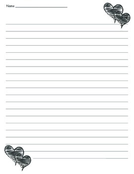 heart lined paper valentines day friendship writing by