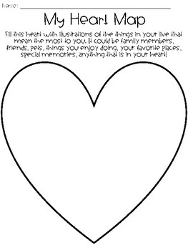 heart map for writing worksheets teaching resources tpt