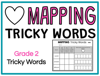Preview of Heart Mapping TRICKY Words Grade 2 WITH KEY