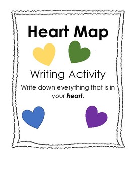 heart maps template and writing ideas by foundations of learning