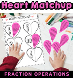 Heart Match-Up Fraction Operations Word Problems