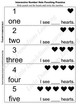 FREE*** Heart Hole Punch Template by PreK Playground