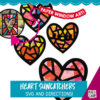 Preview of Heart Paper Craft for Preschool | Valentine's Day Art Activity | SVG Project