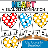 Heart Preschool Visual Discrimination Cards Clip Cards wit