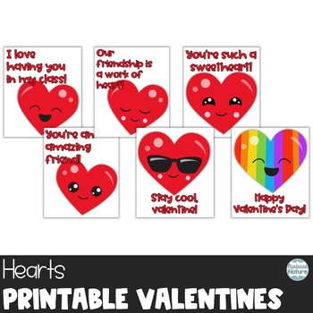 Heart Printable Valentine’s Day Cards for Students Class Exchange