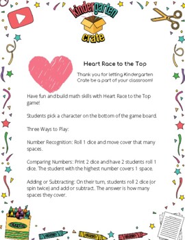 Preview of Heart Race to the Top - Print and Play Game