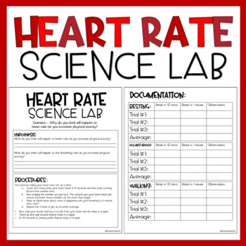 Preview of Heart Rate Science Lab | Valentine's Day Lab
