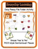 Heart - Shape - Yes / No File Folder with PECS Icon Cards *setA