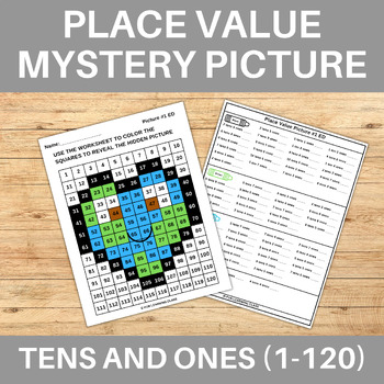 Preview of Heart Shaped Earth Tens & Ones Place Value 120 Chart Mystery Picture Spring