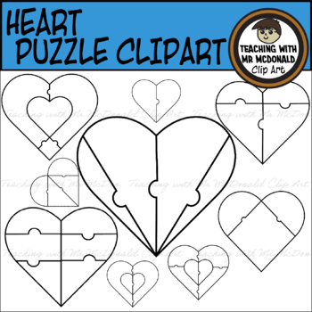 Blank Heart Puzzles with Frames, Heart Shape Puzzles