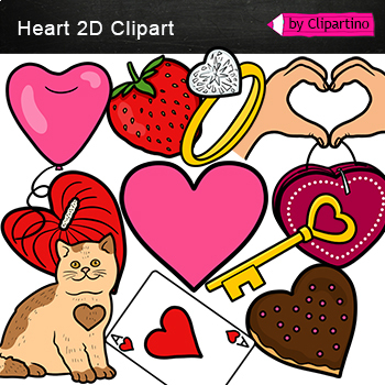 Preview of Heart Shapes Clip Art /2D Shapes Real Life /Objects ClipArt commercial use
