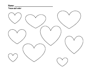 Heart Themed Counting, Color Recognition, and Prewriting Activities