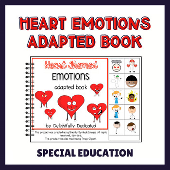 Preview of Heart Themed EMOTIONS Adapted Book for Special Education, Valentine