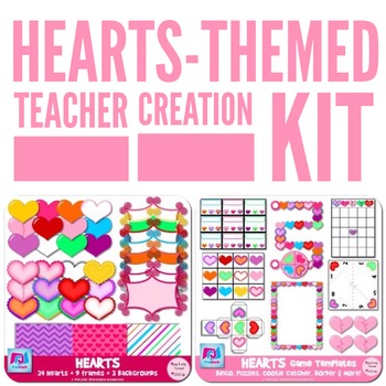 Preview of Heart-Themed Valentine's Day Teacher Creation Kit - SALE!!!