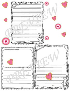 Heart Themed Writing Paper-Valentine's Day: