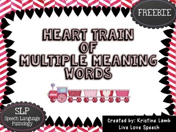 Preview of Heart Train of Multiple Meaning Words {FREEBIE}