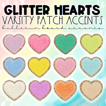 Preview of Heart Varsity Patch Bulletin Board Accents (PNG File)