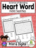 Heart Word Activities - Word Searches - Science of Reading