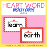 Heart Word Cards - Level 2