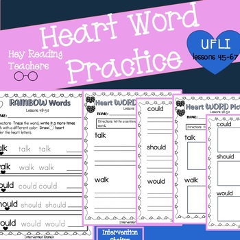 Preview of Heart Word Center Activities No Prep Aligned with UFLI 45-67 SIGHT WORD PRACTICE