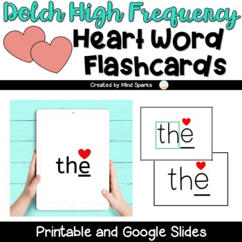 Preview of Heart Word Flashcards: Teaching Dolch High Frequency Words (Science of Reading)
