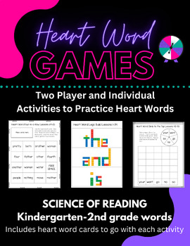 Preview of Heart Word Games and Activities- SOR- Could be used to supplement UFLI